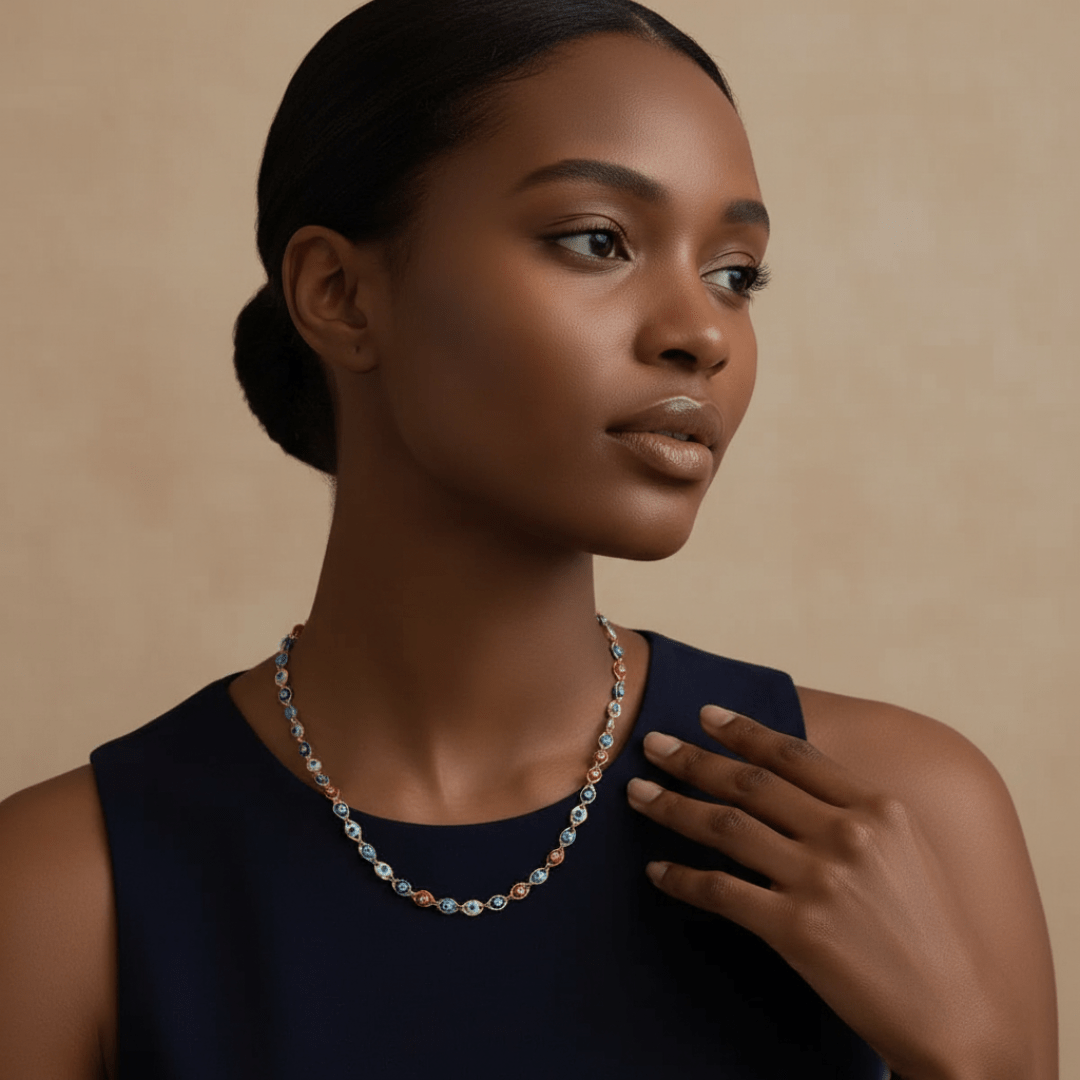 Elegant Oog van het Kwaad Gouden Ketting - Goud Gevuld