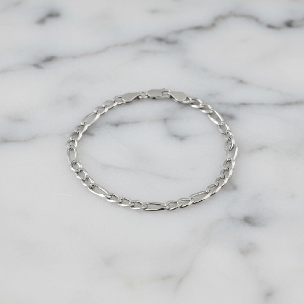 Elegant Figaro Link Bracelet - Gold Plated or Silver
