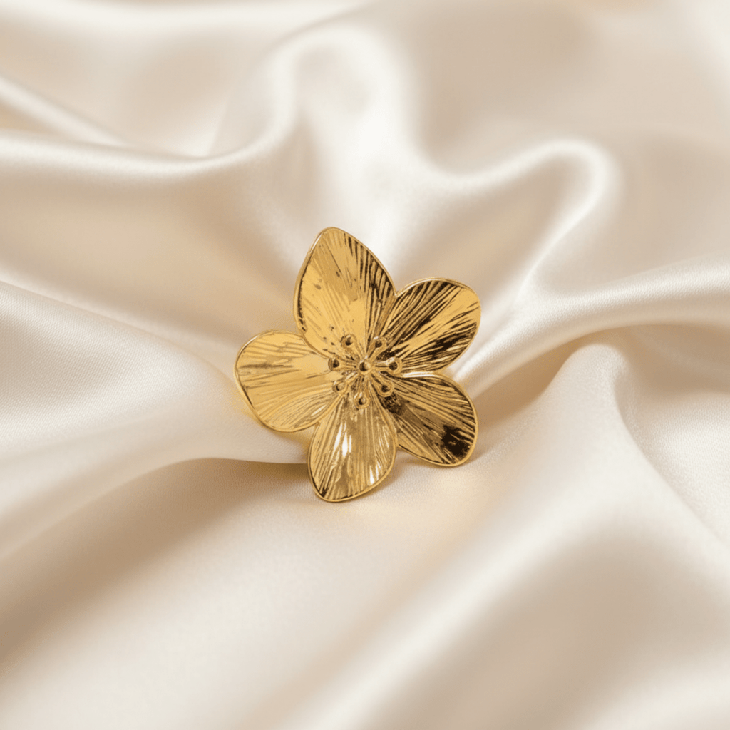 Gouden Kustbloem Verstelbare Ring