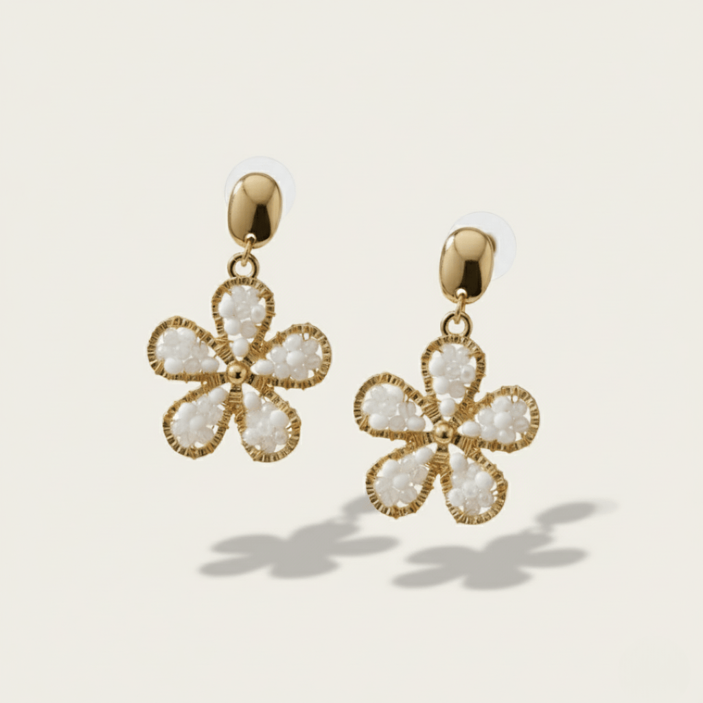 Pendientes colgantes de flor de anémona Sea Foam