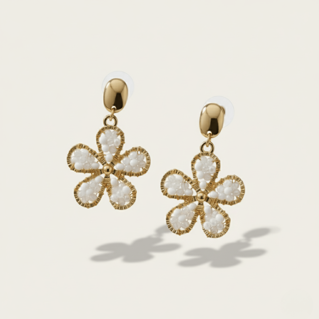 Sea Foam Anemoon Bloem Oorbellen Met Hanger