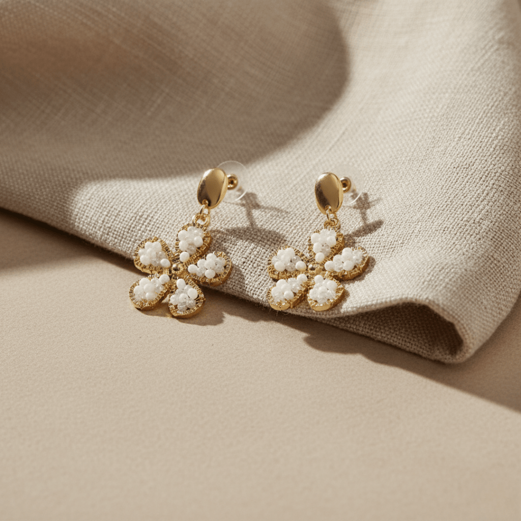 Pendientes colgantes de flor de anémona Sea Foam