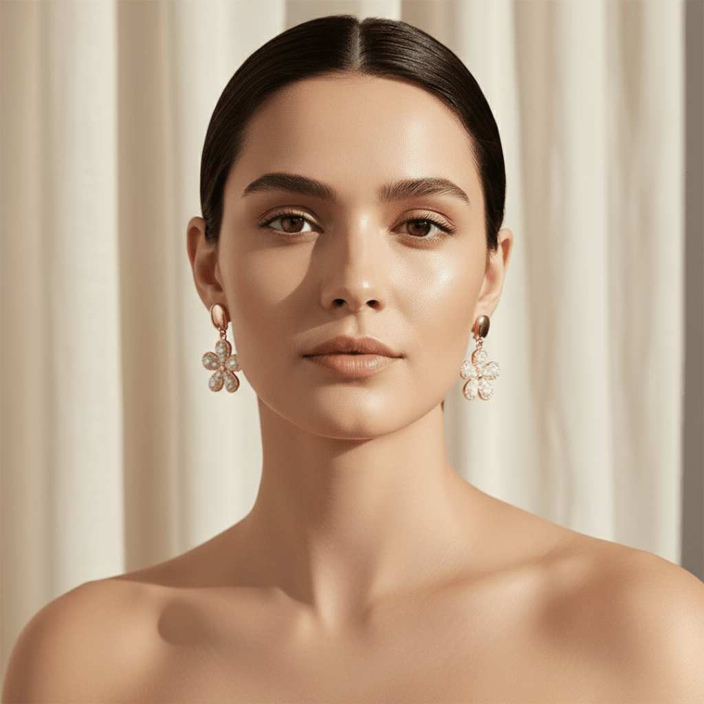 Pendientes colgantes de flor de anémona Sea Foam