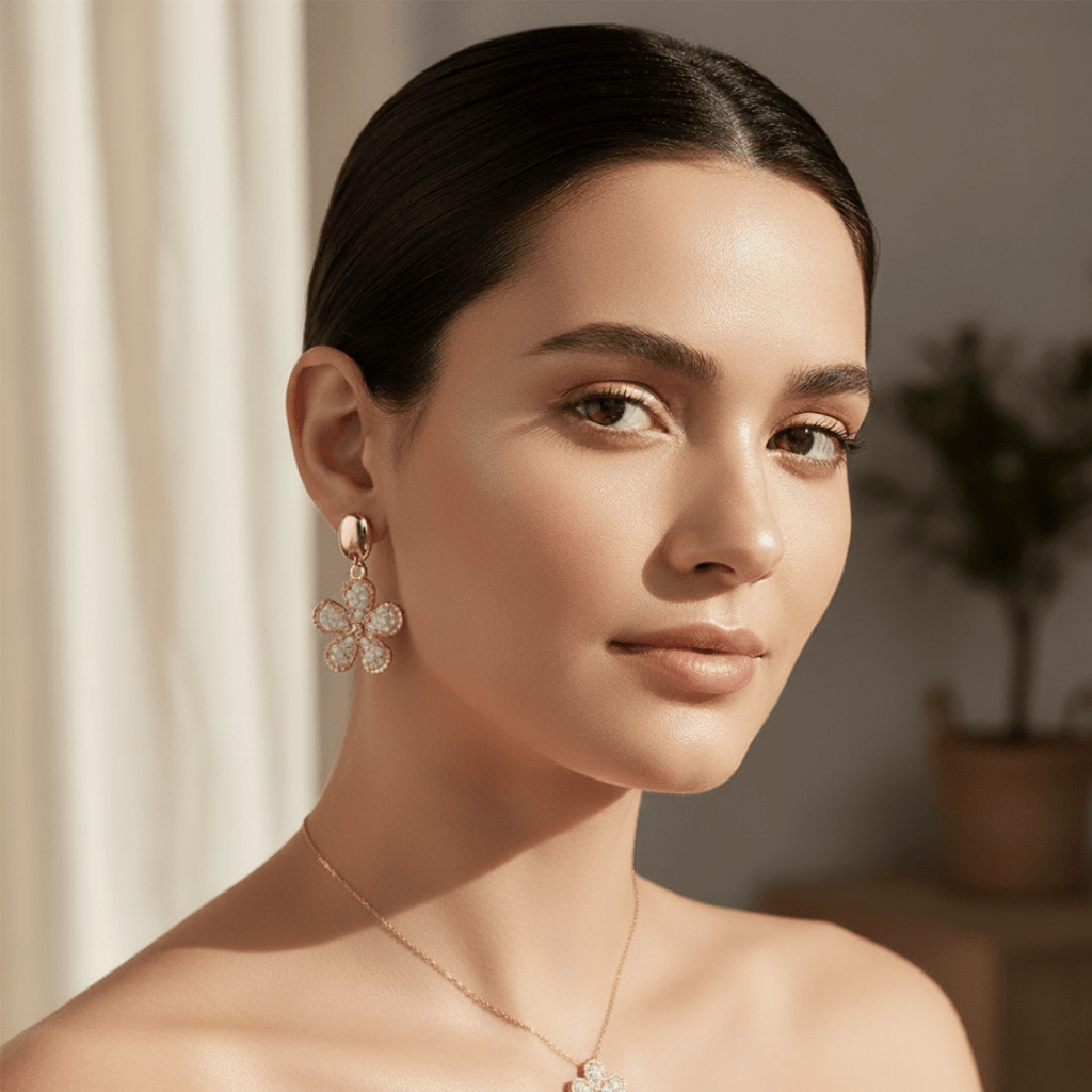 Pendientes colgantes de flor de anémona Sea Foam