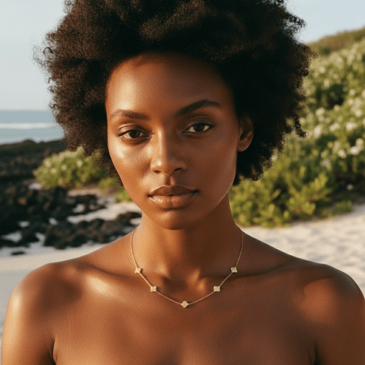 Elegante Bloemenhanger Ketting - Verstelbare Roestvrijstalen Sieraden, Waterdicht & Hypoallergeen