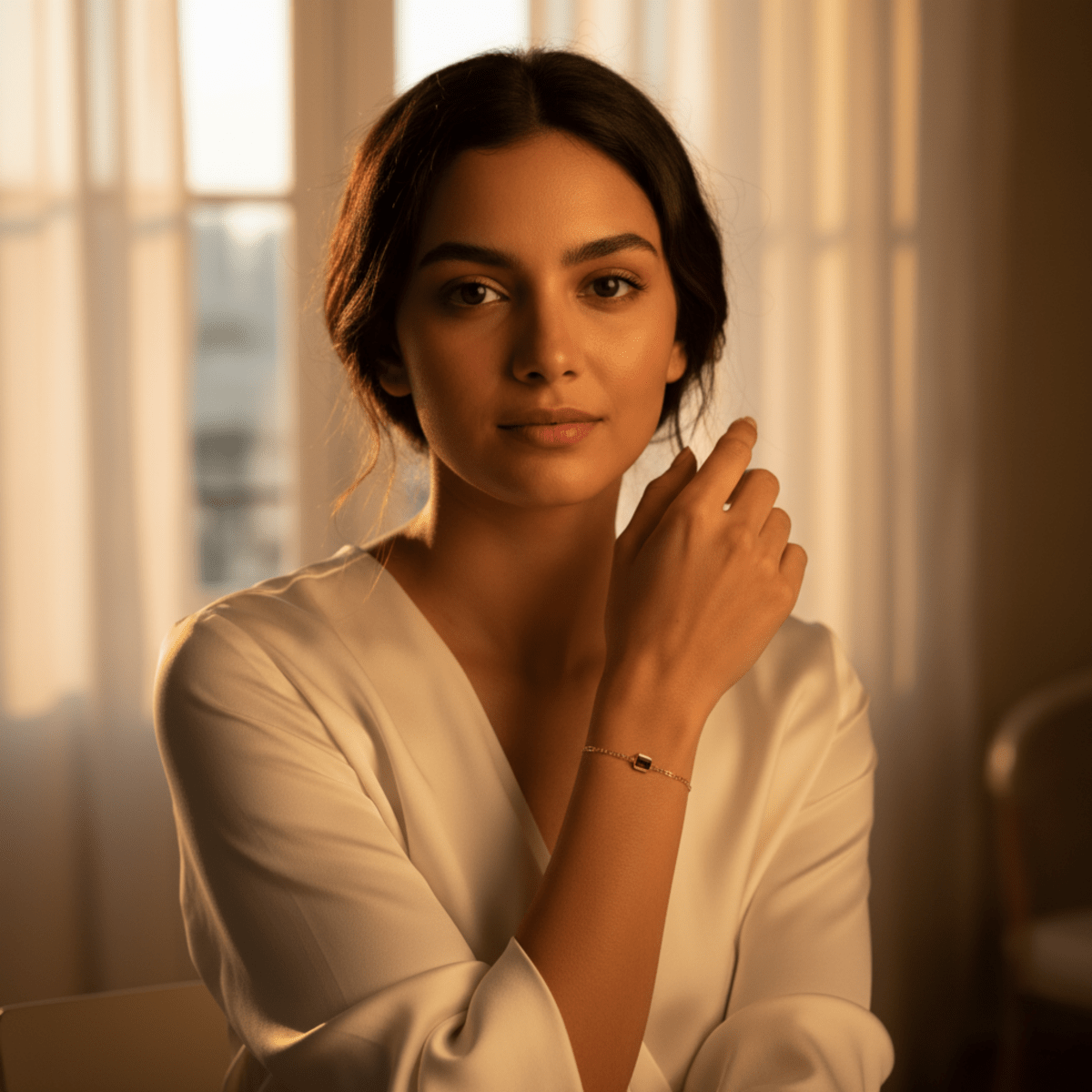 Elegant gouden armband met smaragd en robijn halfedelstenen