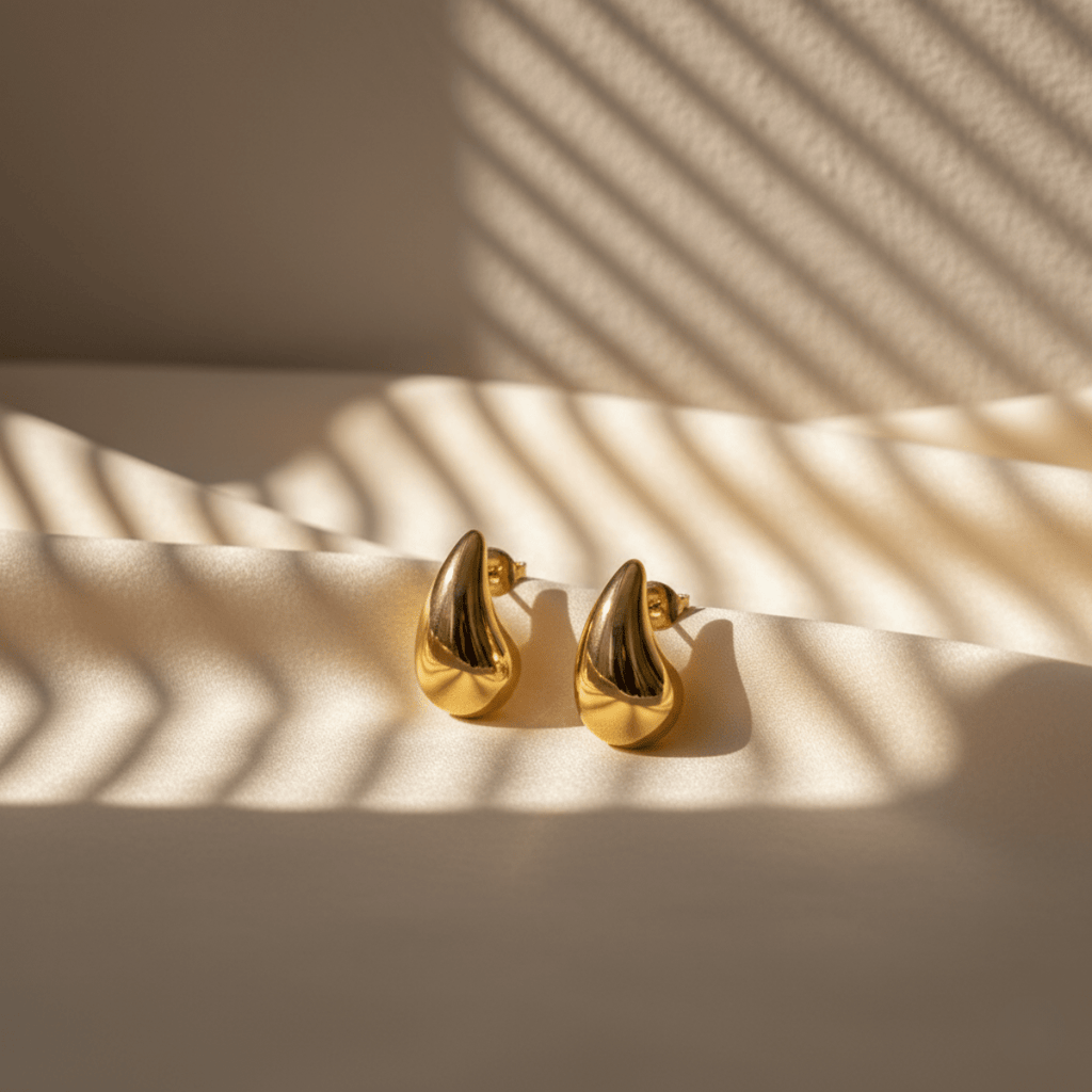 Vloeistof Druppel Gouden Oorbellen