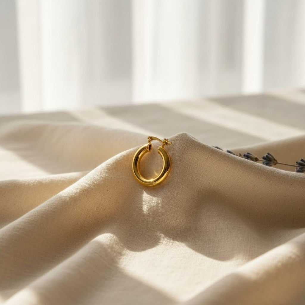 Elegante gouden oorringen - Goudgevulde middelgrote oorringen voor dagelijkse stijl