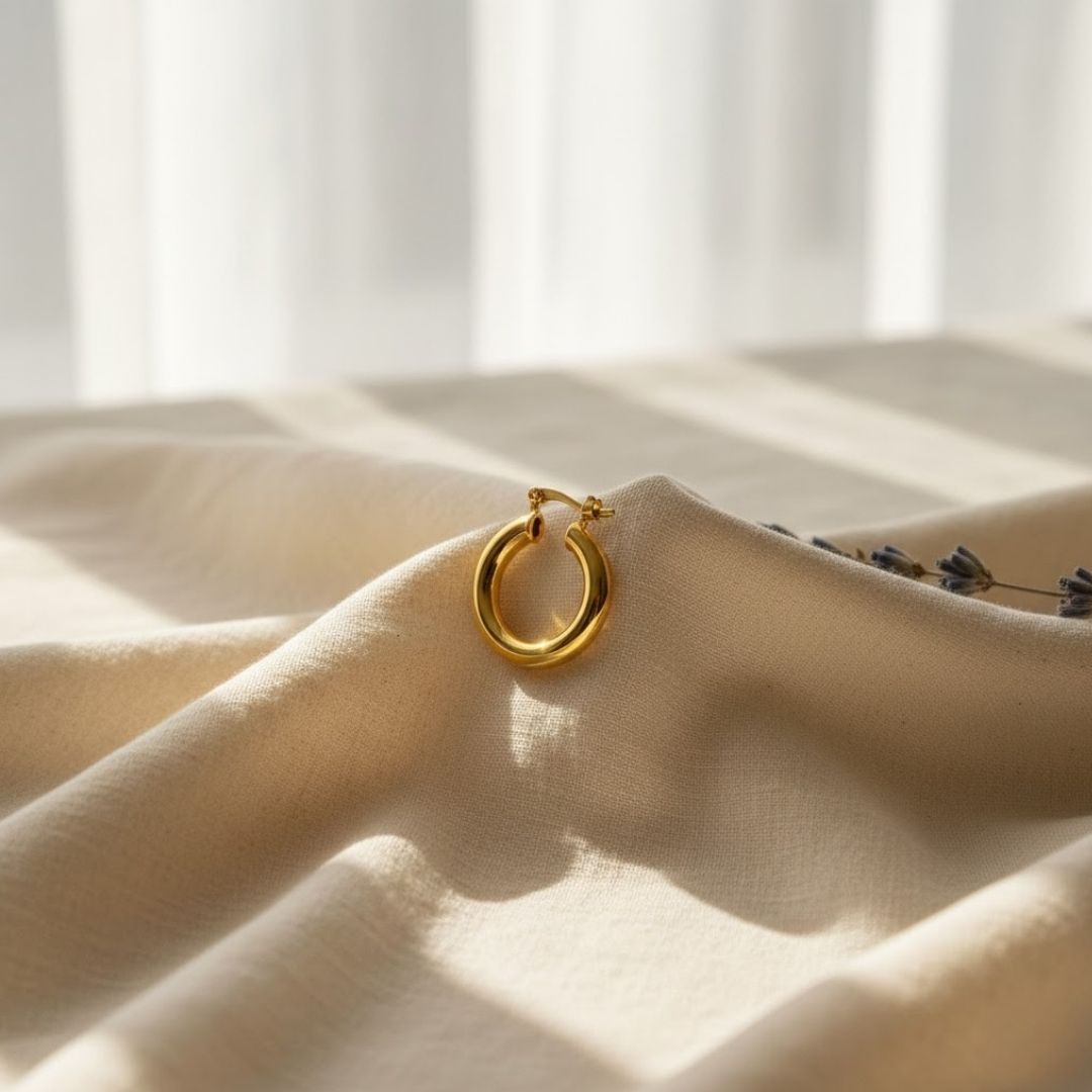 Elegante gouden oorringen - Goudgevulde middelgrote oorringen voor dagelijkse stijl