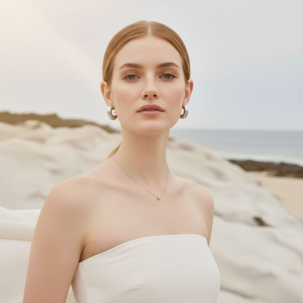 Gepolijste Ocean Shard Chunky Oorbellen