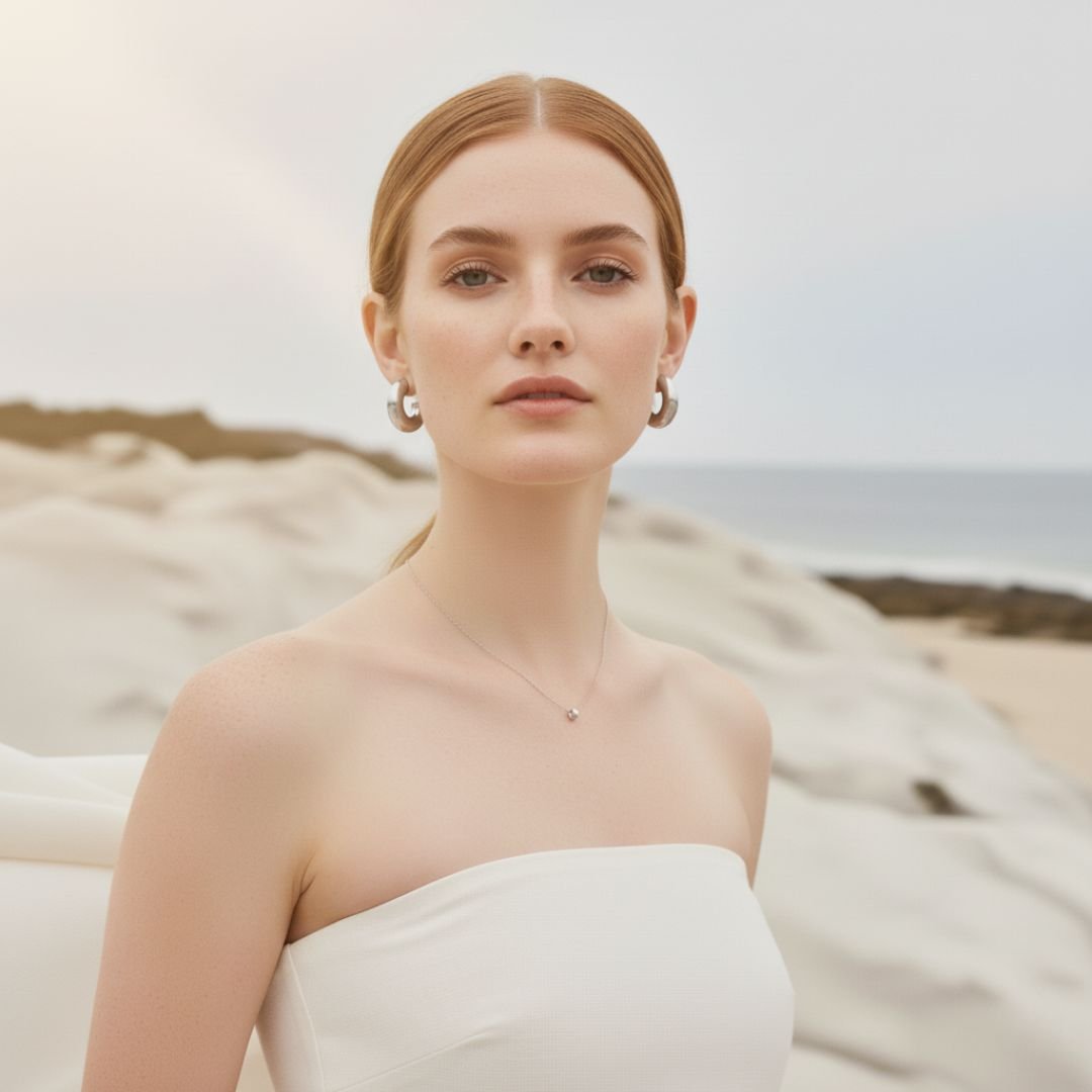 Gepolijste Ocean Shard Chunky Oorbellen