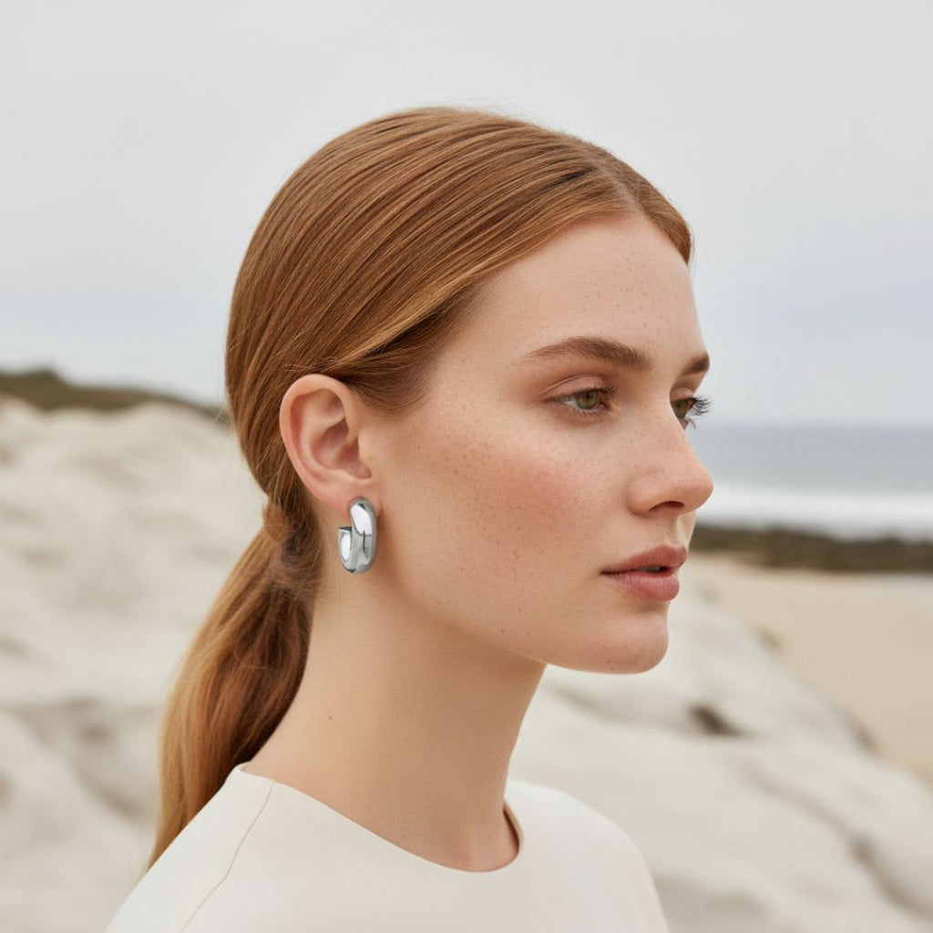 Gepolijste Ocean Shard Chunky Oorbellen