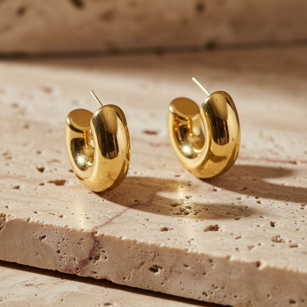 Gepolijste Ocean Shard Chunky Oorbellen