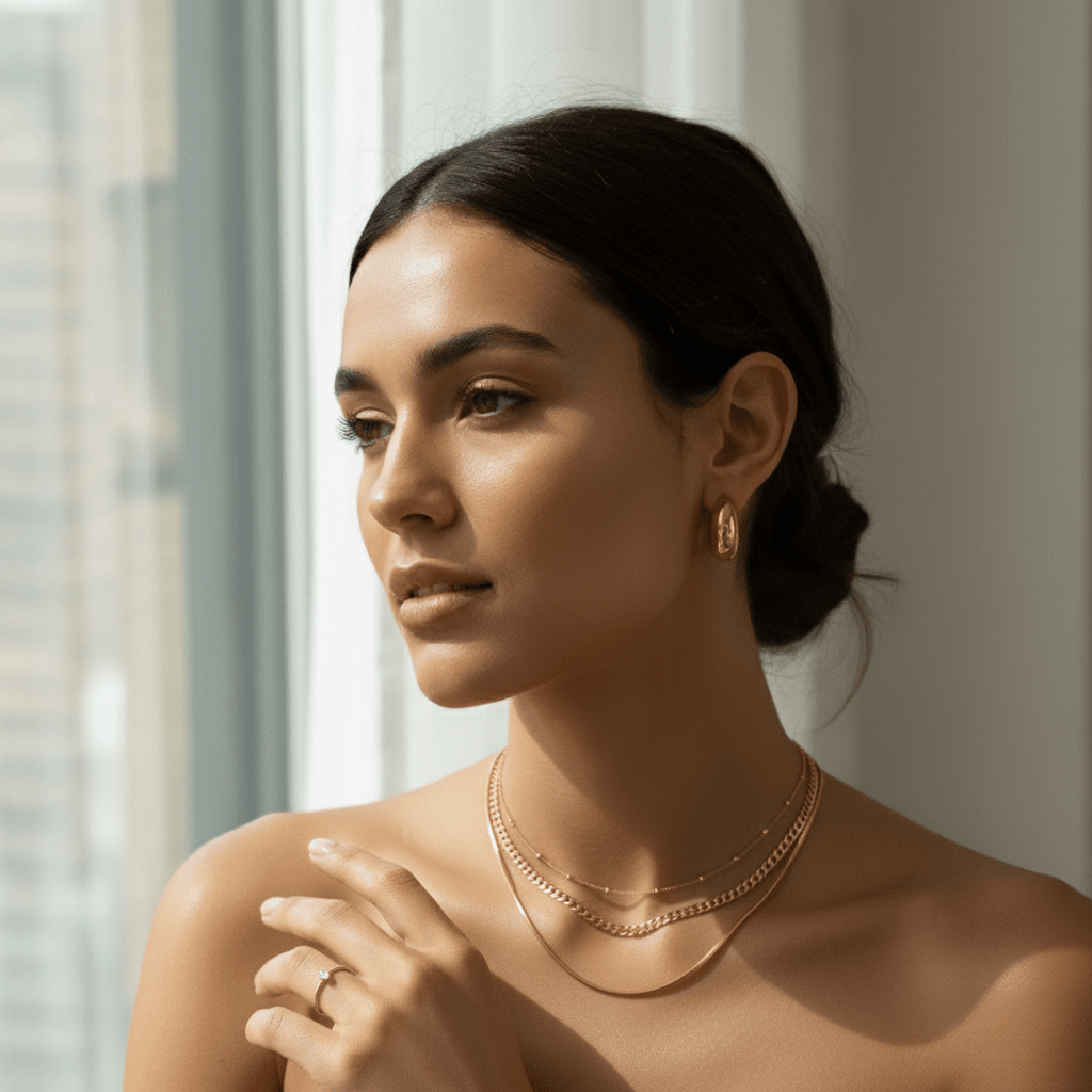 Elegante gouden middelgrote oorringen - gouden hoepels