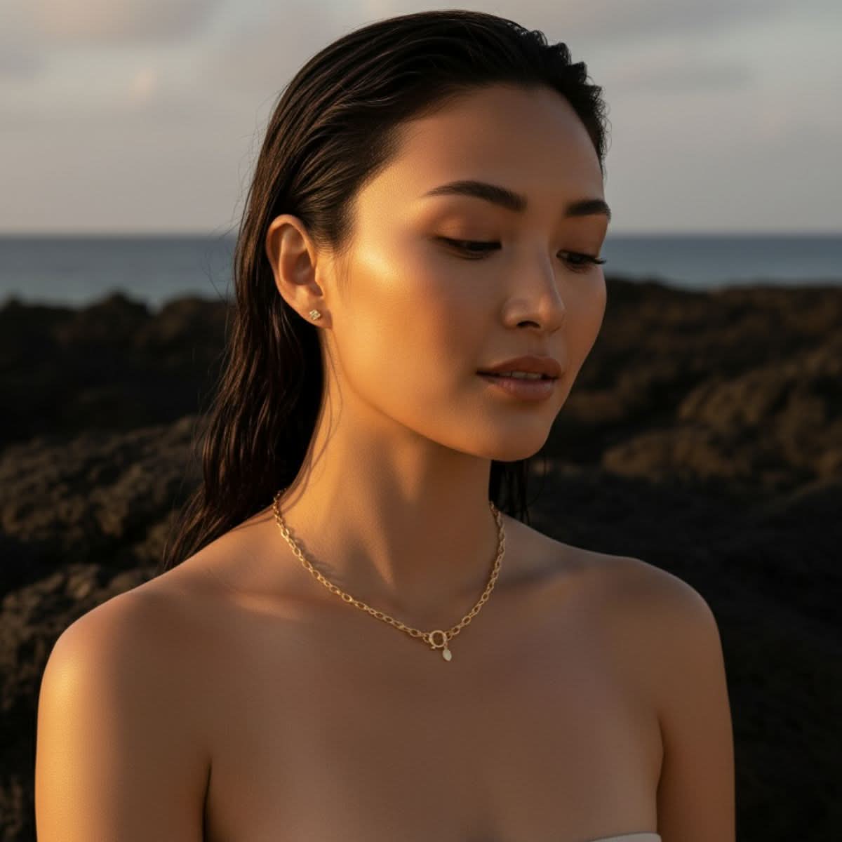 Elegante gouden ketting - Ronde schakelketting van roestvrij staal