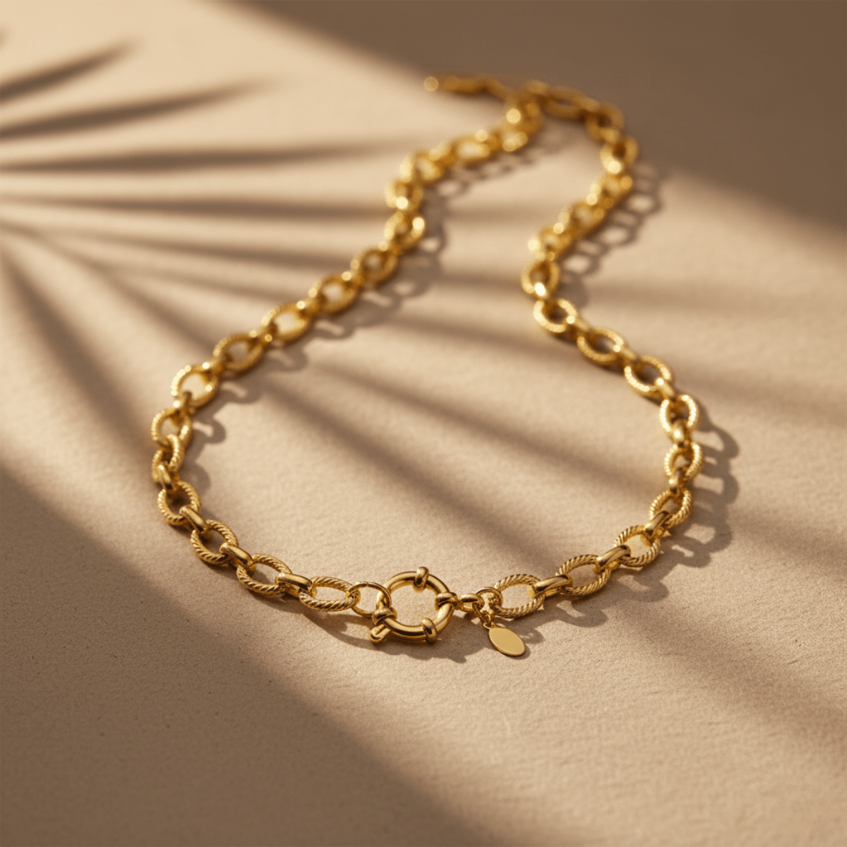 Elegante gouden ketting - Ronde schakelketting van roestvrij staal