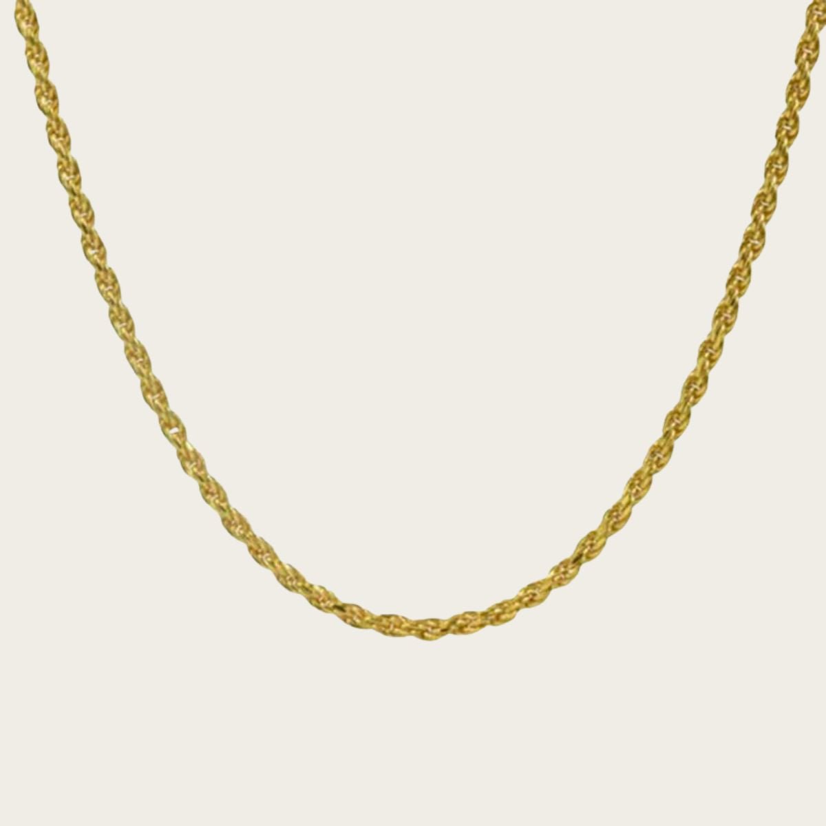 Elegante gouden ketting met touwpatroon - aangepaste lengte en metaalopties