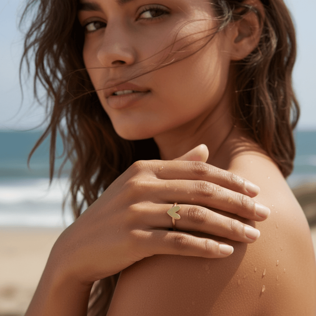 Golden Shore Hart Verstelbare Ring