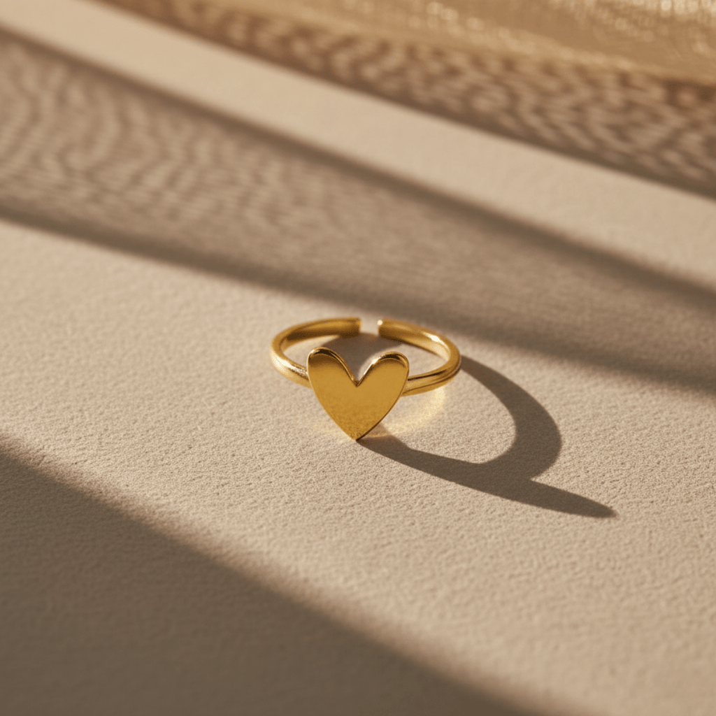 Golden Shore Hart Verstelbare Ring