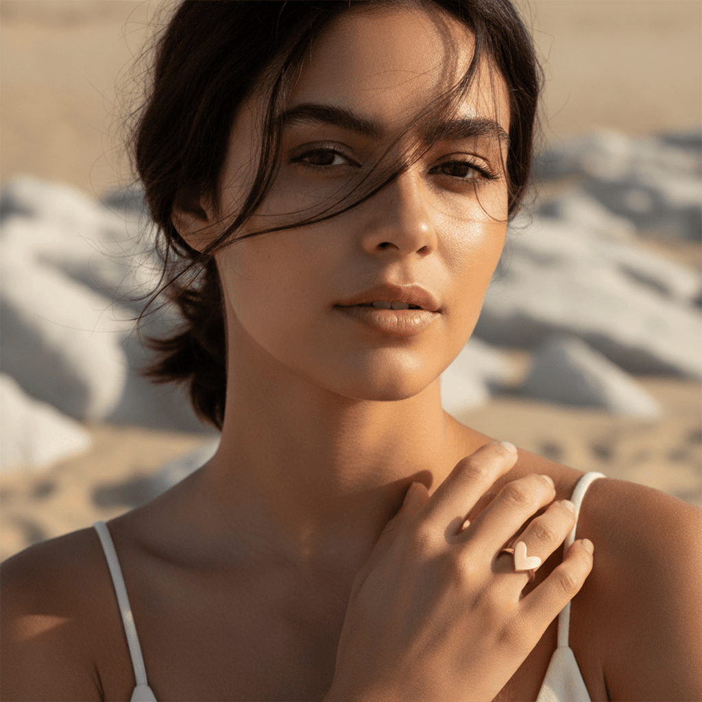 Golden Shore Hart Verstelbare Ring