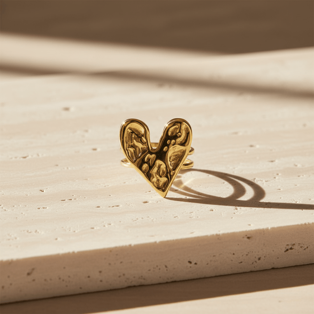 Anillo Corazón Costa Dorada