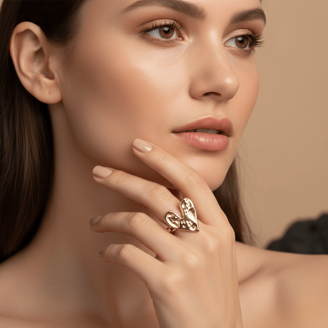 Anillo Corazón Costa Dorada