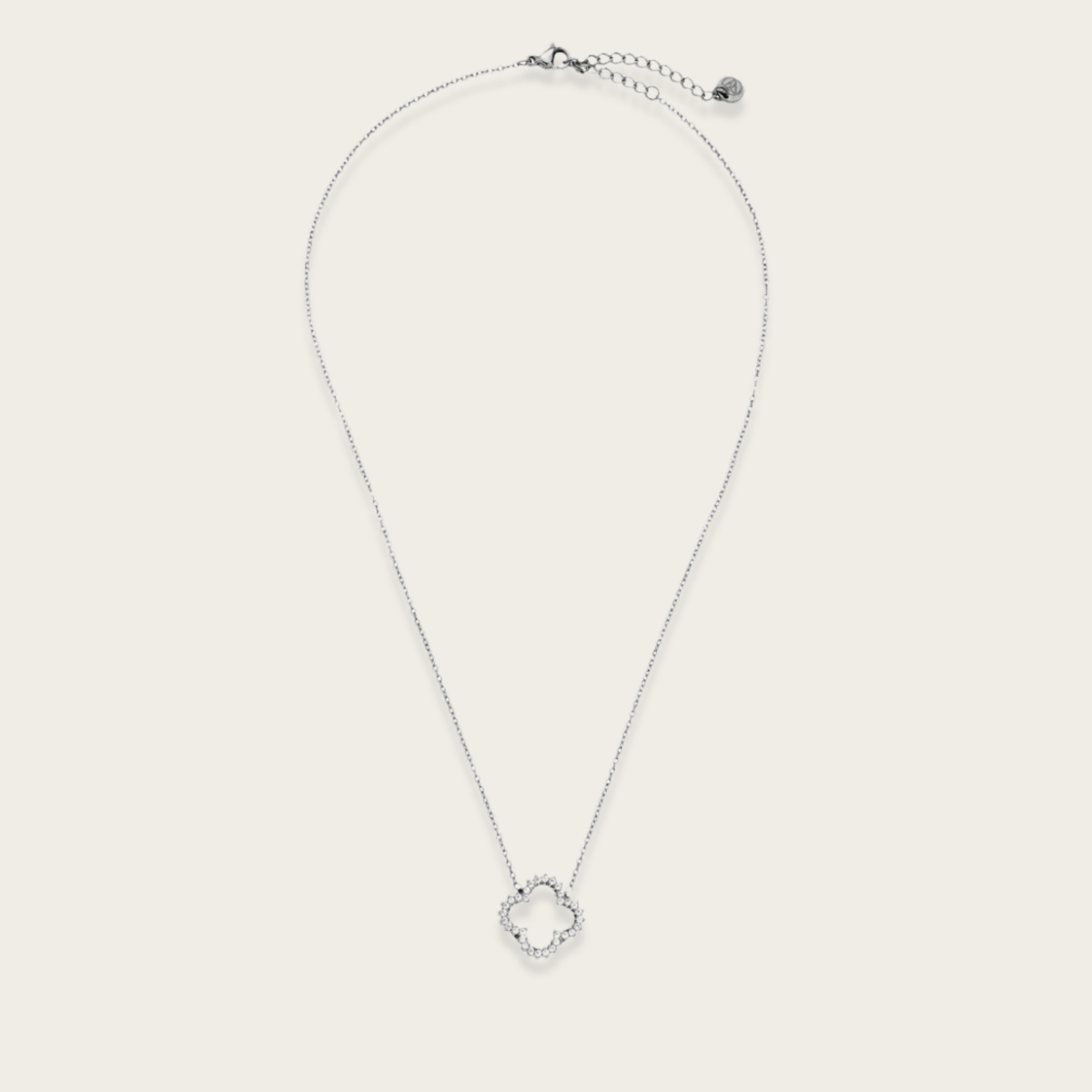 Elegante holle diamant bloem ketting - waterdicht roestvrij staal, hypoallergeen