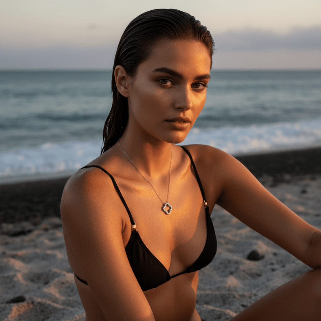 Elegante holle diamant bloem ketting - waterdicht roestvrij staal, hypoallergeen