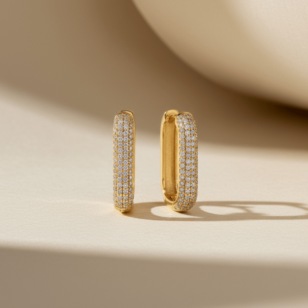 Créoles Halo Or Pierre de Plage