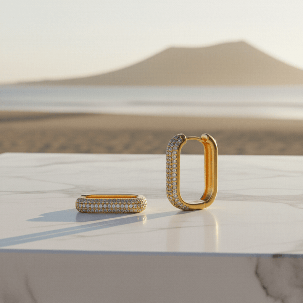 Elegante Icon - Hypoallergene rechteckige Creolen für zeitlosen Stil