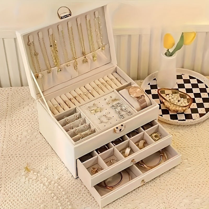 ELEGANT JEWELRY BOX – Stylish Leather Organizer for Travel & Home