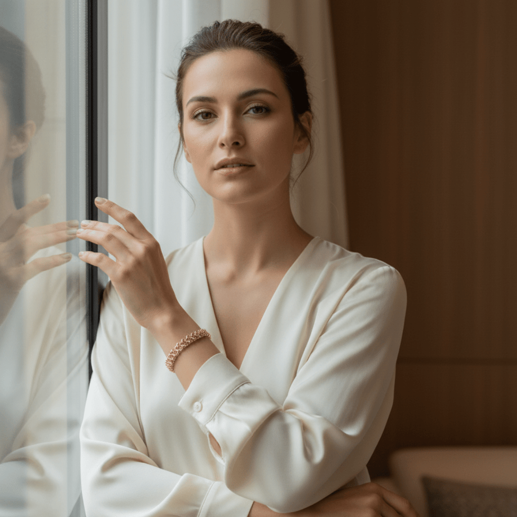 Elegant Palma Schakel Gouden Armband - Verguld Messing met Verlengstuk