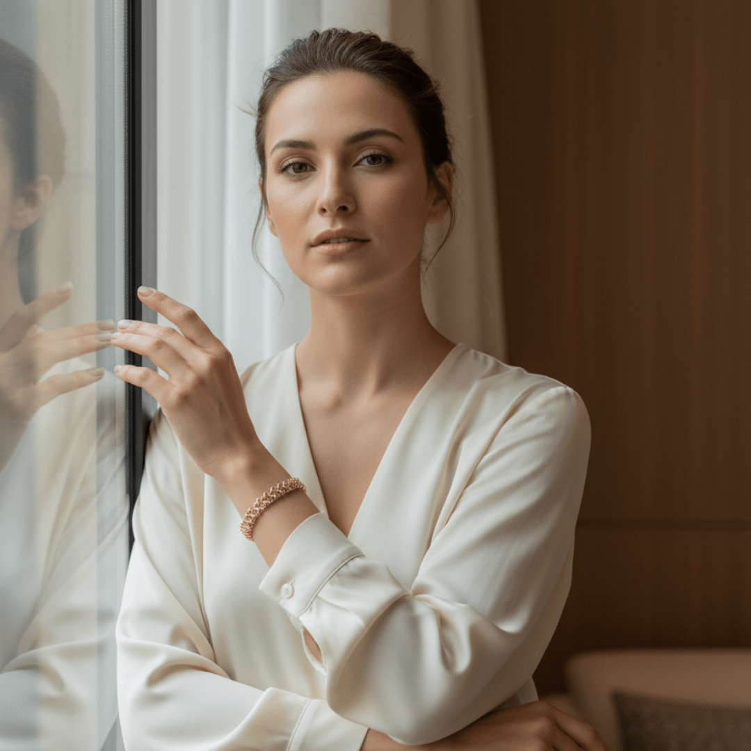 Elegant Palma Schakel Gouden Armband - Verguld Messing met Verlengstuk