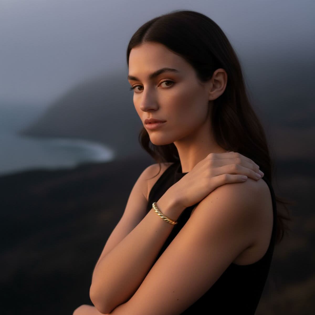 Elegante geribbelde dunne manchettenarmband - verstelbare vergulde messing accessoire