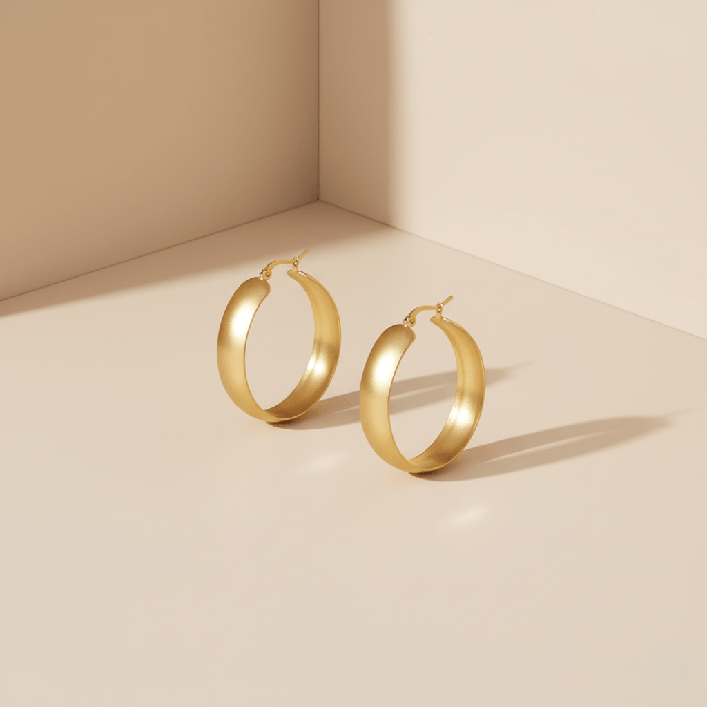 Chic Round Gold Hoop Earrings