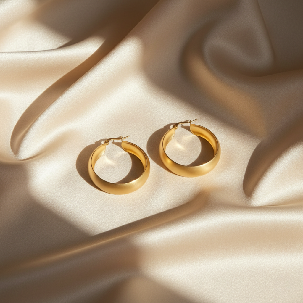 Chic Round Gold Hoop Earrings