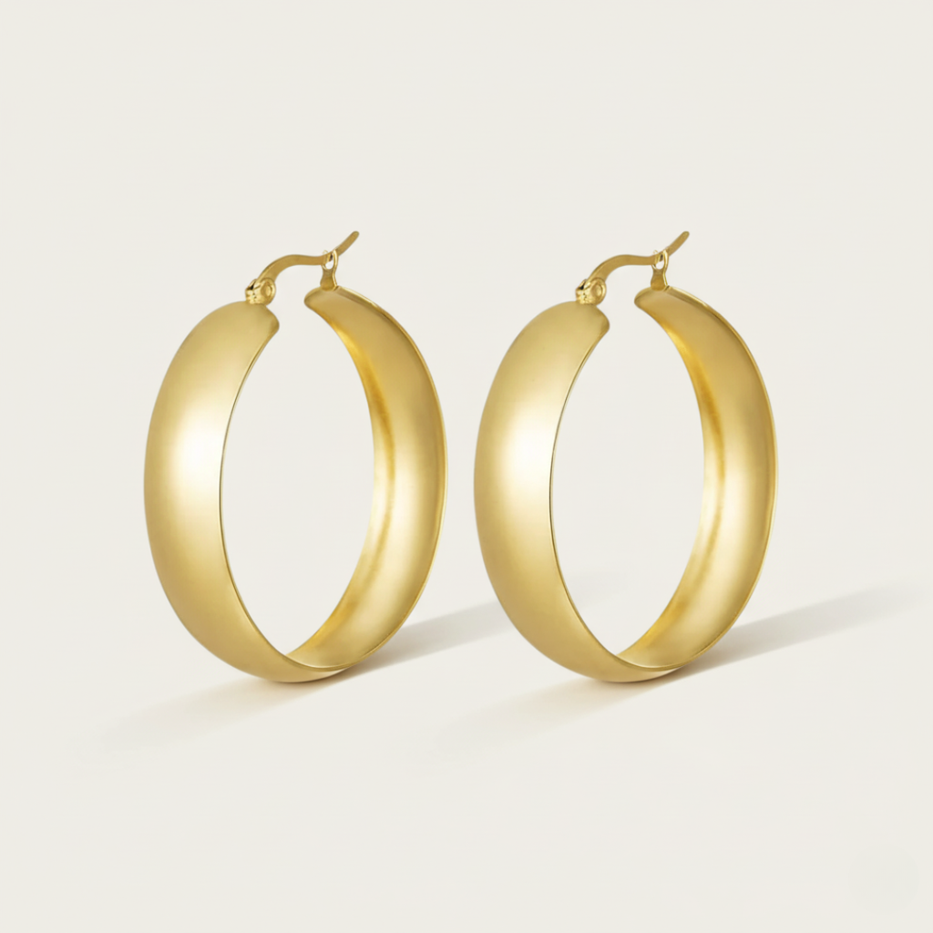 Chic Round Gold Hoop Earrings