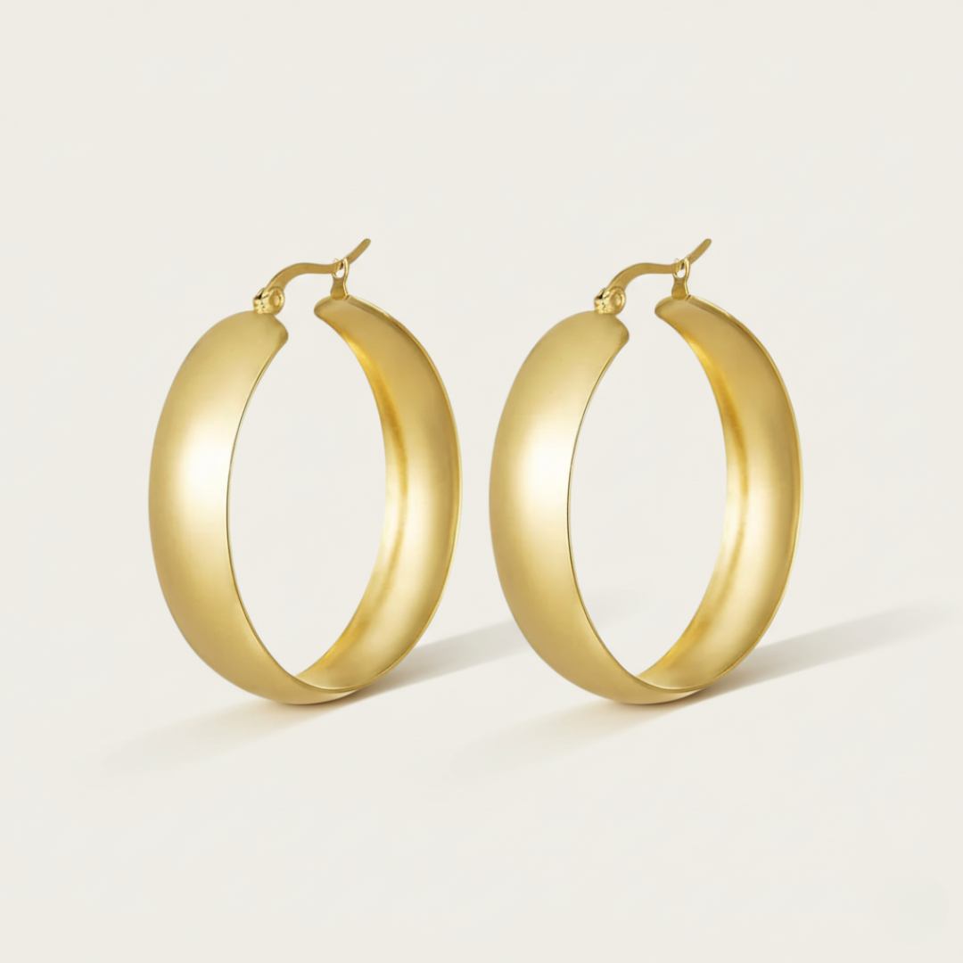 Chic Round Gold Hoop Earrings