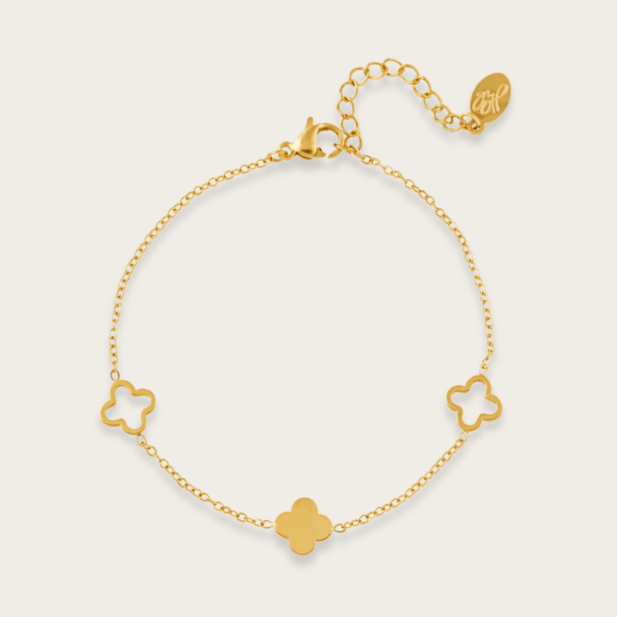 Elegante zilveren armband - verstelbaar roestvrijstalen klaverontwerp voor veelzijdige stijl