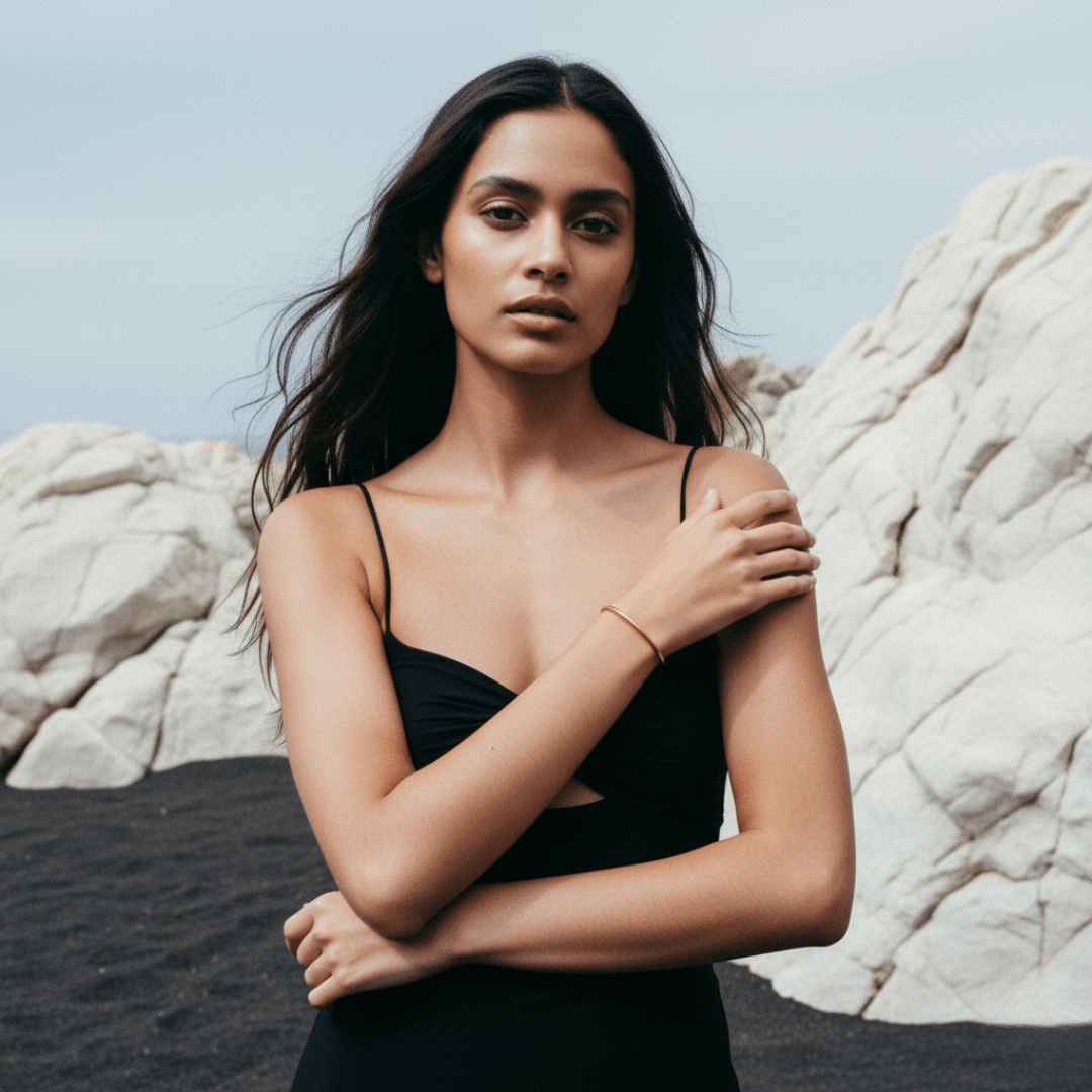 Elegante slanke manchetarmband - goud, lichtgewicht ontwerp