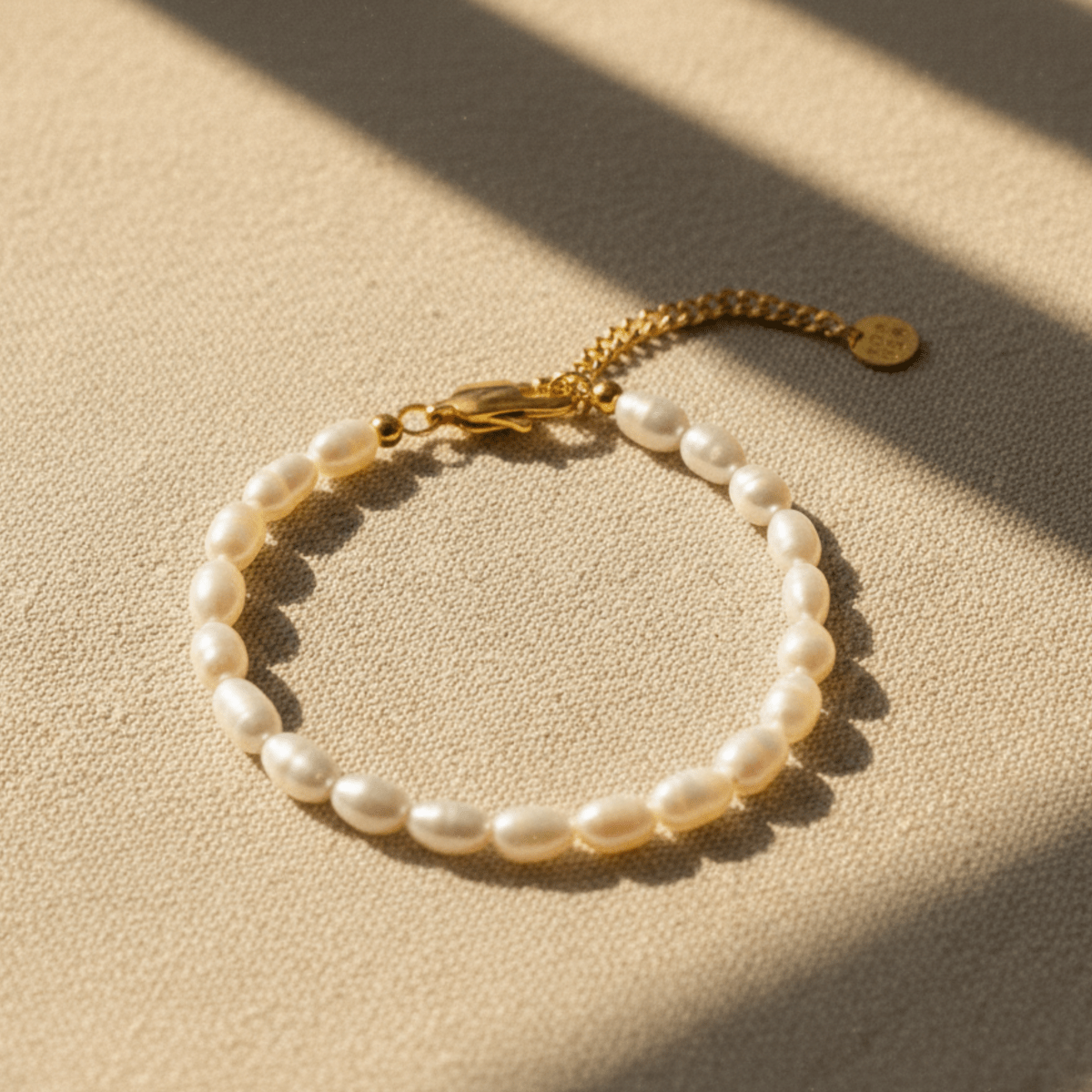 Elegante armband van roestvrij staal met zoetwaterparels - verstelbare lengte