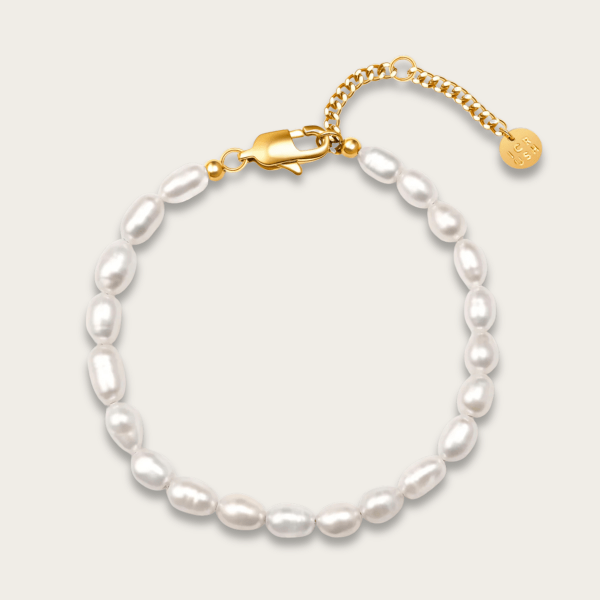 Elegante armband van roestvrij staal met zoetwaterparels - verstelbare lengte