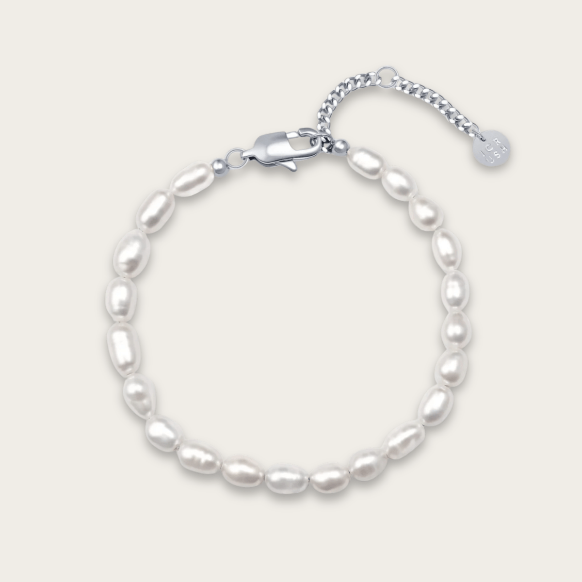 Elegante armband van roestvrij staal met zoetwaterparels - verstelbare lengte