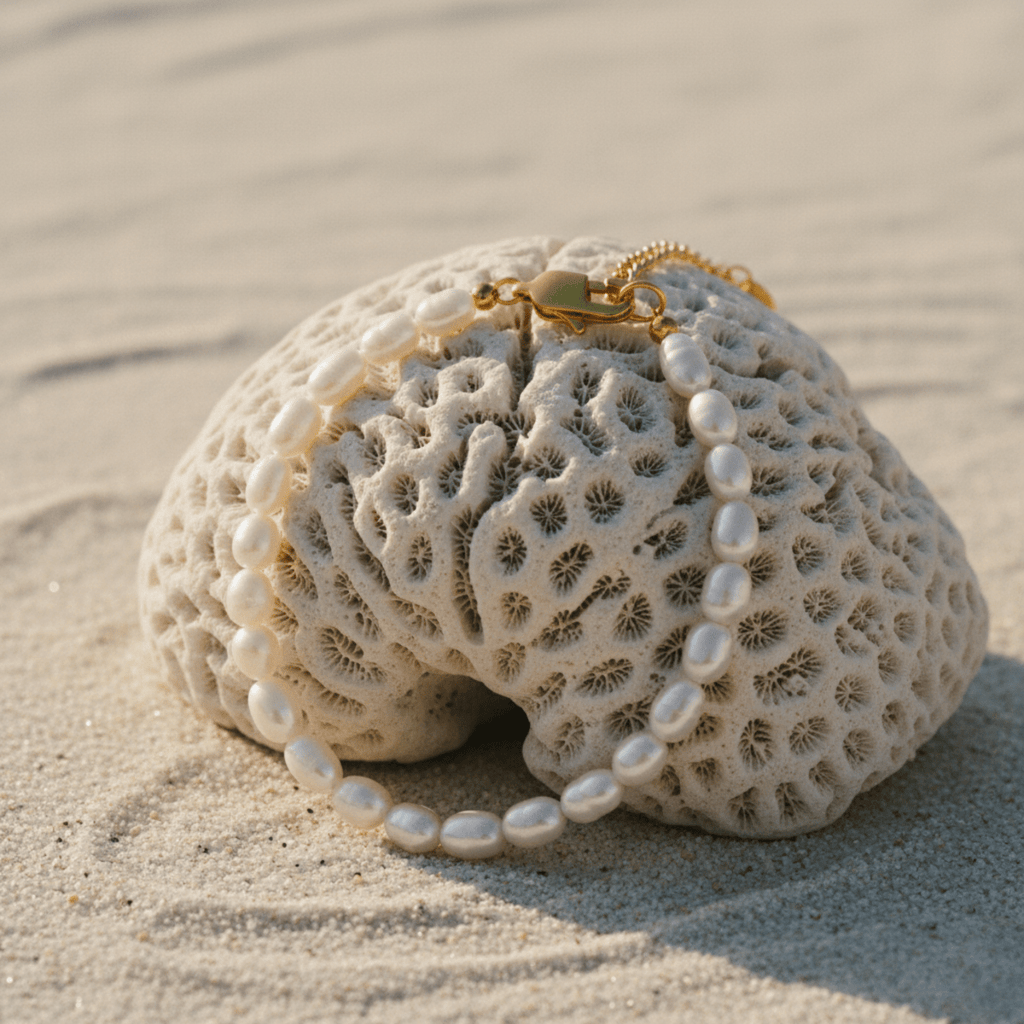 Elegant Stainless Steel Bracelet with Freshwater Pearls - Adjustable Length