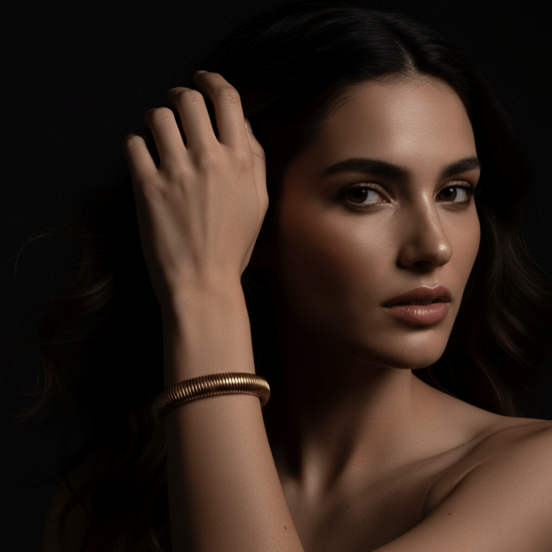 Elegante rekbare armband - verguld roestvrij staal, waterbestendig, hypoallergeen