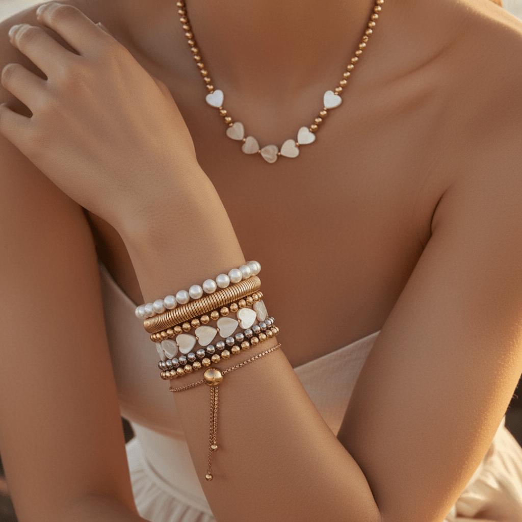 Elegant Stretch Bangle Bracelet - Gold Plated Stainless Steel, Water Resistant, Hypoallergenic