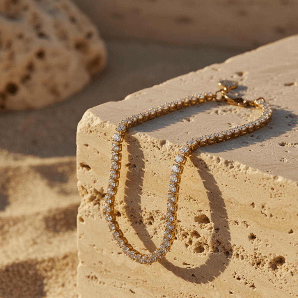 Elegant Tennis Bracelet with Cubic Zirconia - Minimalist Bezel Design, Adjustable Lengths