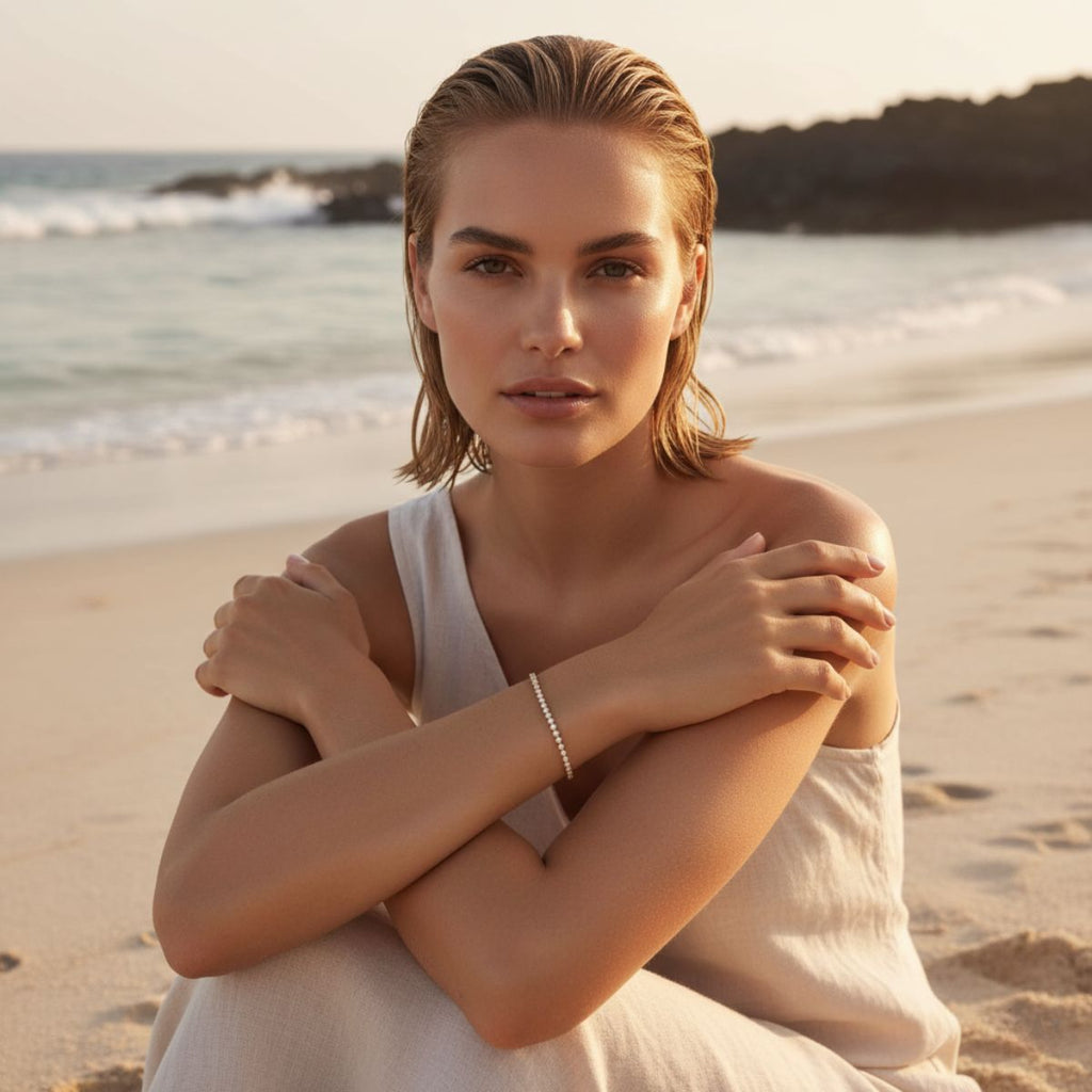 Elegant Tennis Bracelet with Cubic Zirconia - Minimalist Design for Any Occasion