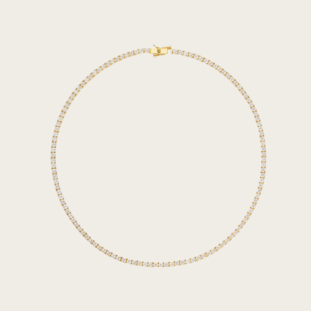 Anillo de tenis de oro líquido, oro corriente y plata