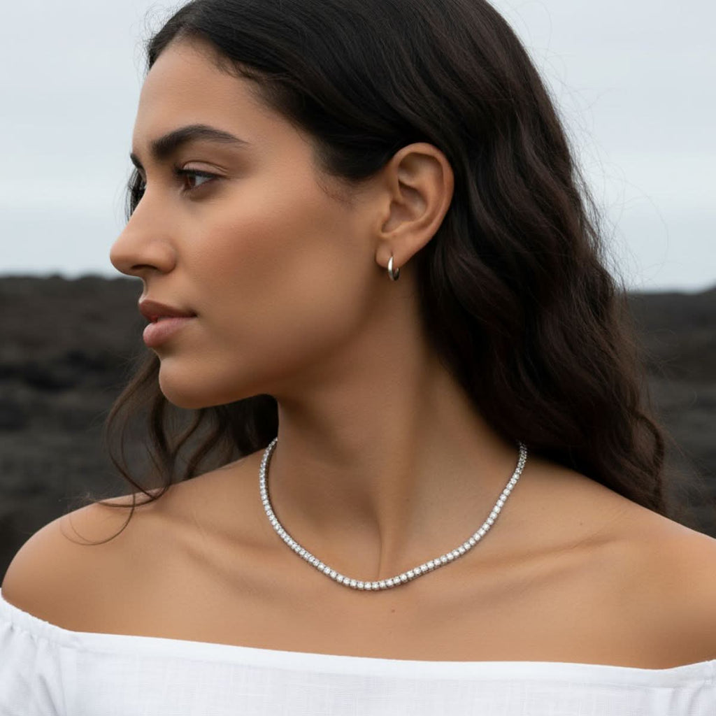 Anillo de tenis de oro líquido, oro corriente y plata